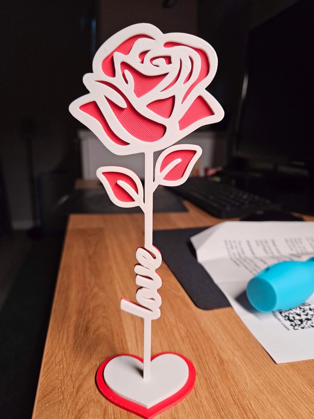 Love Flowers Set Od 3 Cveta Sa Postoljem - Dekoracija, slika 3